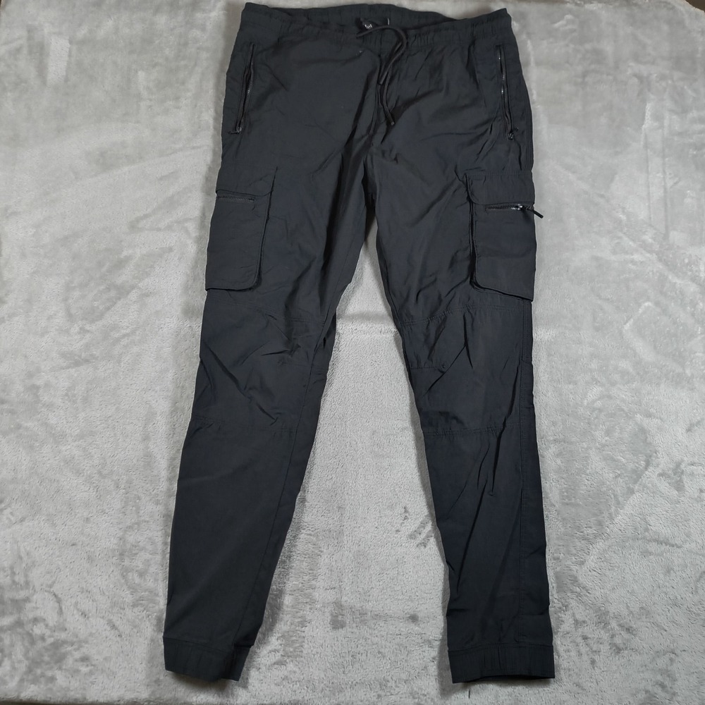 HM Cargo Pants Mens Large 35x29 Black Skinny Fit Performance Tapered Utility